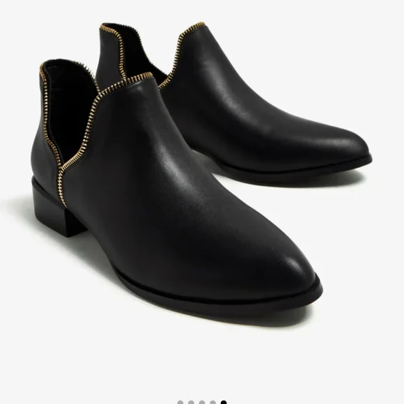 NWT SENSO Black Leather Ankle Boots with Gold Trim – EU 38 – BNIB - Picture 5 of 10